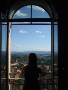 The view from our hotel room balcony in Perugia